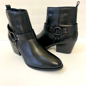 NWT House of Harlow 1960 Portia Biker Black Leather Boots Sz 8.5